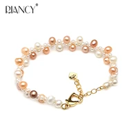 fashion beautiful multicolor natural freshwater small pearl bracelet female multilayer double bracelet pearl