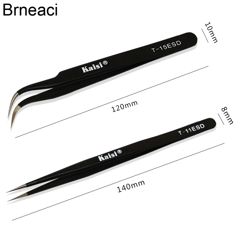 Brneaci Precision Антистатическая изоляция выпрямление изгиб телефон фиксация Пинцет