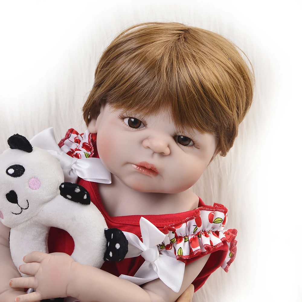 55 см полностью силиконовый reborn baby 22 дюймов Реалистичная белая кожа bebe игрушка для