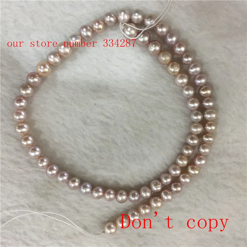 New A 6-7mm Genuine Natural purple /Lilac Freshwater Pearl Loose Beads 14 inches |