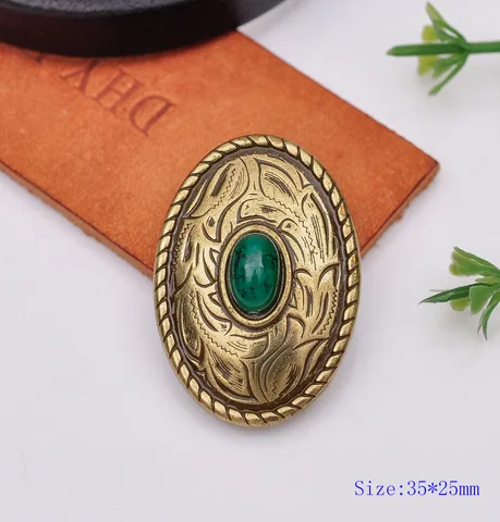 Ювелирные фурнитуры Create YueHong, античная латунь, бирюзовый, 35x25 мм, 10 шт.