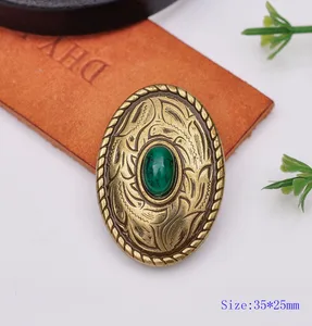 10 шт. 35x25 мм античные латунные западные бирюзовые овальные парадные накидки для кожевенного ремесла кошелек цепочка седло для верховой езды украшения