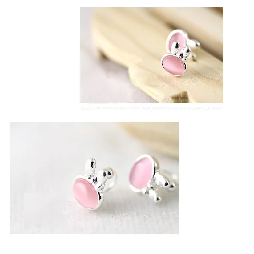 Модный милый кролик опал клипса для ушей девочек 2018 без прокола пирсинг |