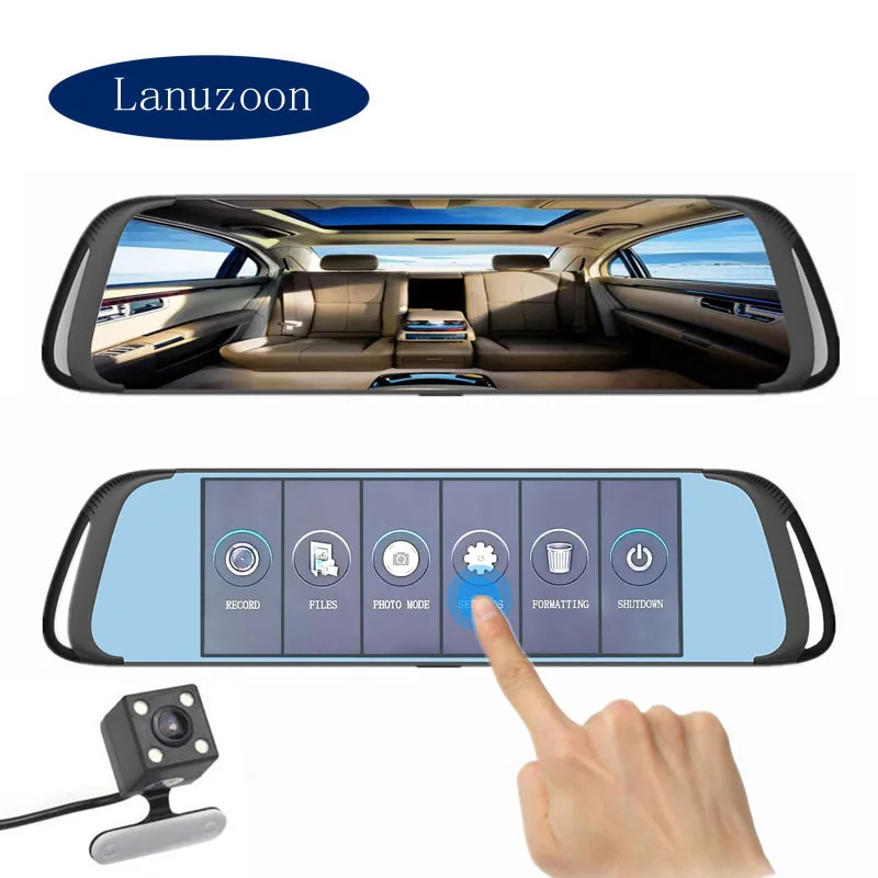 Автомобильный видеорегистратор фронтальная и тыловая камера двойная приборная