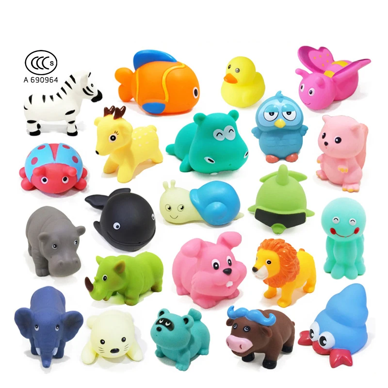7 шт./лот Детские Игрушки для ванны сжимаемые игрушки распыления звука мягкие