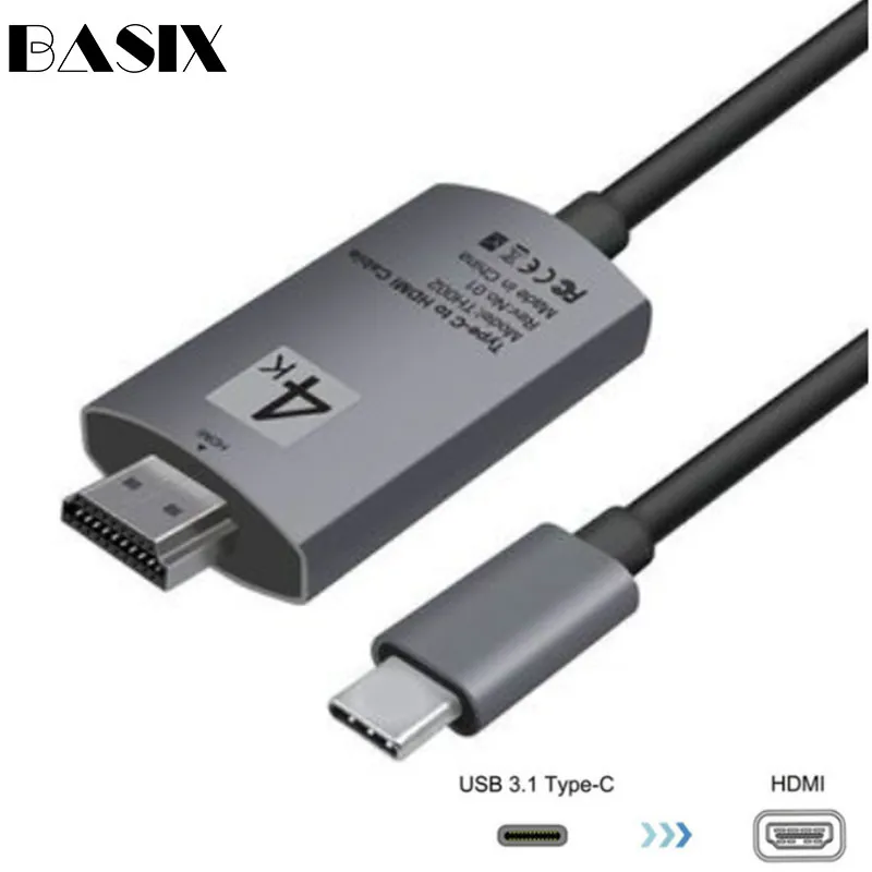 Кабель переходник Basix Type C HDMI HDTV штырь адаптер Hdmi для MacBook ChromeBook Pixel Huawei Samsung S8 NOTE8