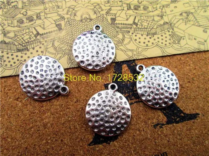 Charms, Antique Silver Golf Ball Charm Pendants, Sports Charm 22x19mm