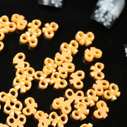 200 шт. 6x9 мм милые бабочки для дизайна ногтей банты в горошек украшения Маникюр