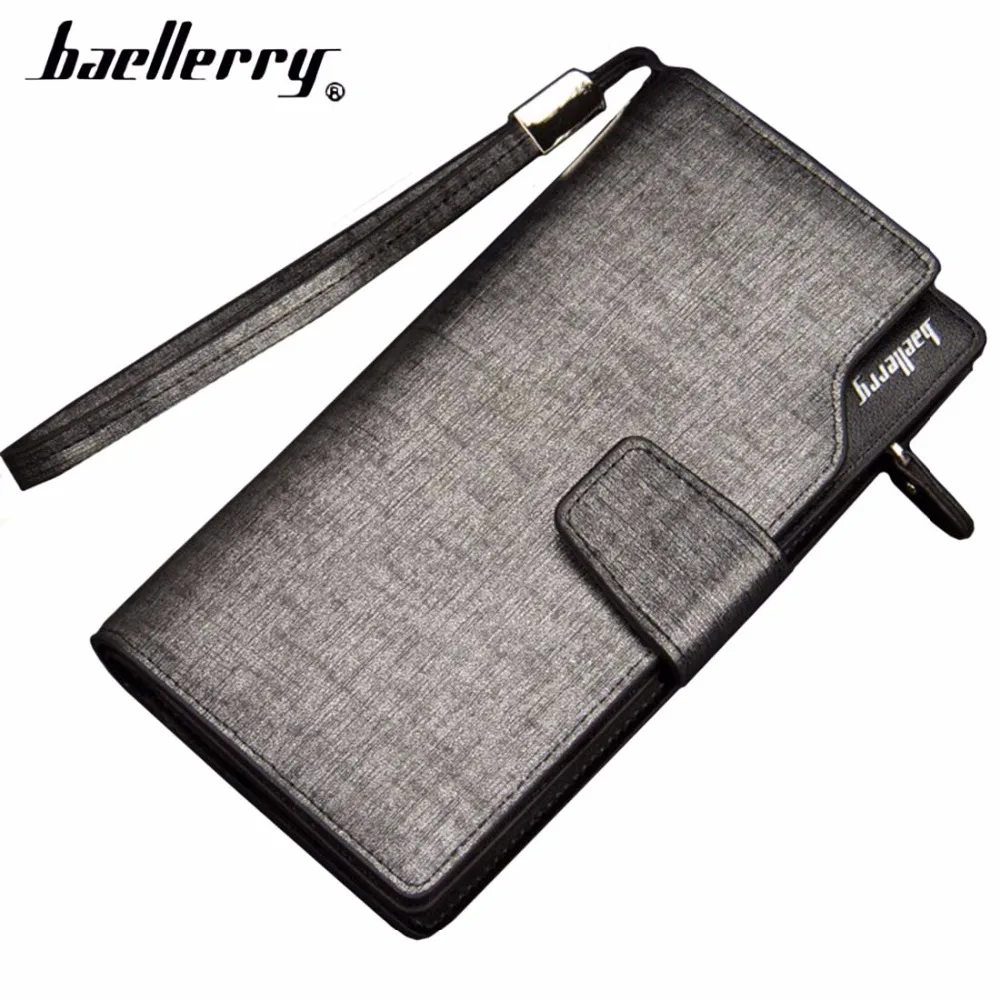 Baellerry, серебряные мужские кошельки, высокое качество, мужской кошелек из искусственной кожи, держатель для карт, карман для сотового телефона, модный брендовый смарт-кошелек