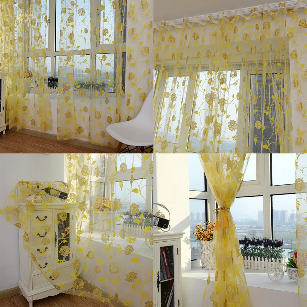 Новое поступление 100*200 см красивые разноцветные шторы с цветочным принтом для