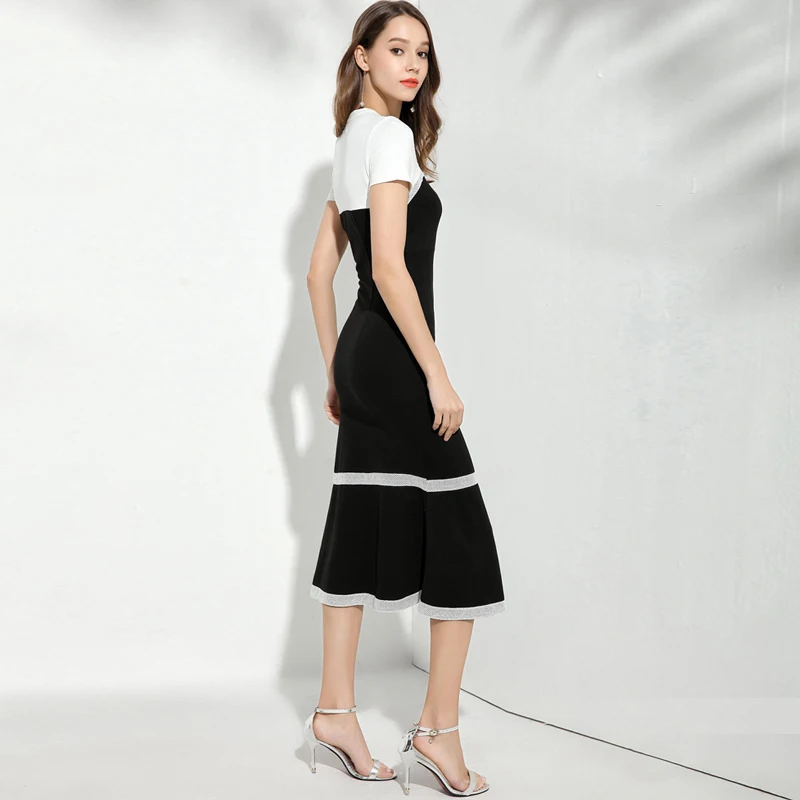 Blufour/модное женское сексуальное летнее асимметричное платье с коротким рукавом