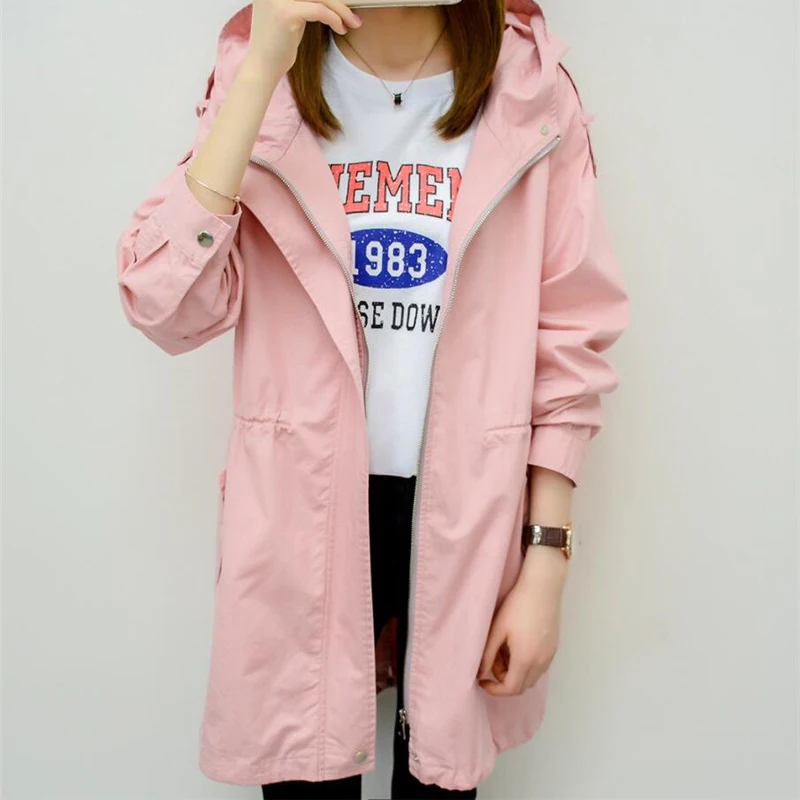 2019 Новинка весны осень пальто для женщин Повседневное длинное свободного кроя