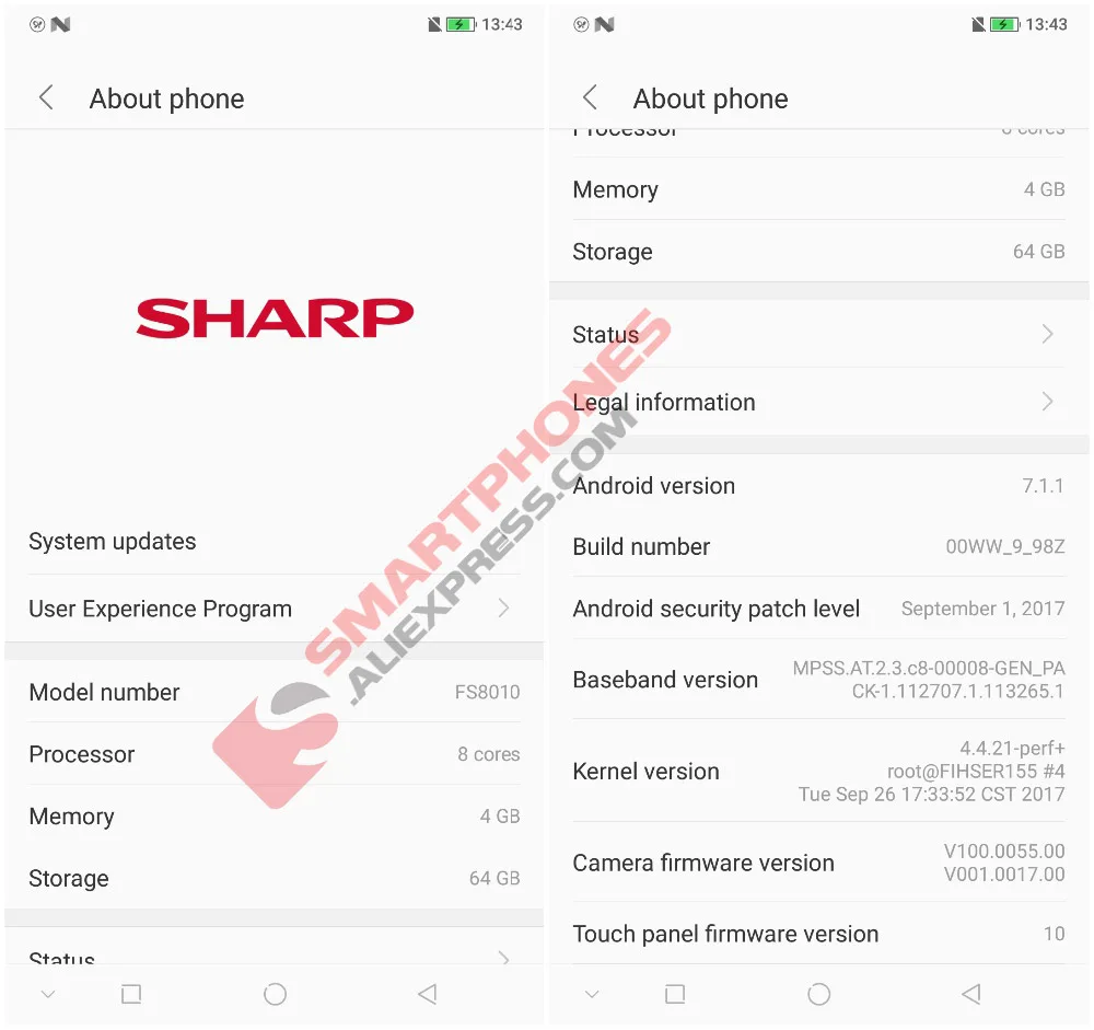 SHARP AQUOS S2 c10 мобильные телефоны Android 8,0 4 Гб+ 64 Гб 5,5 ''FHD+ Snapdragon 630 2,2 ГГц Восьмиядерный 12МП 4G смартфон