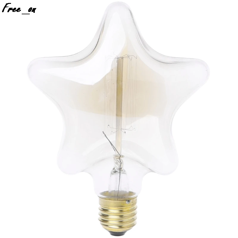 

Vintage decorative light bulb e27 star/heart incandescent bulb retro edison bulb