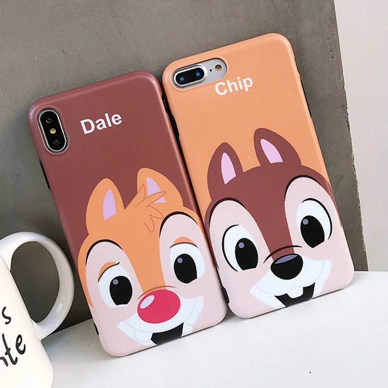 Мультяшный Chipmunk чехол для iPhone X XS MAX XR 7 8 Plus милый Coque чип и Дейл белка чехол для iphone 8 7 6 6s Plus Fundas
