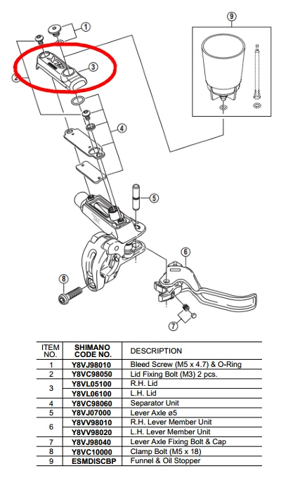 SHIMANO DEORE M615 M785 SLX M675 R. H. Крышка масляный бункер ремонт масляный винт уплотнительное кольцо Shimano Тормозные запчасти