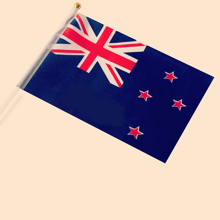 New Zealand Тувалу Кирибати Новая Зеландия Тонга австралийские флаги из полиэстера маленькие Национальные флаги с полюсом 14*21 см - Цвет: New Zealand