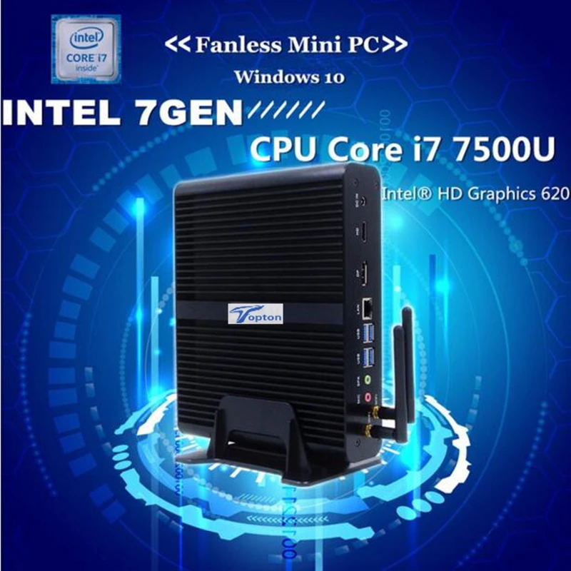I7 7500U безвентиляторный мини-ПК Intel HD Graphics 620 Windows 10 300 м Wi-Fi Kaby Lake Архитектура