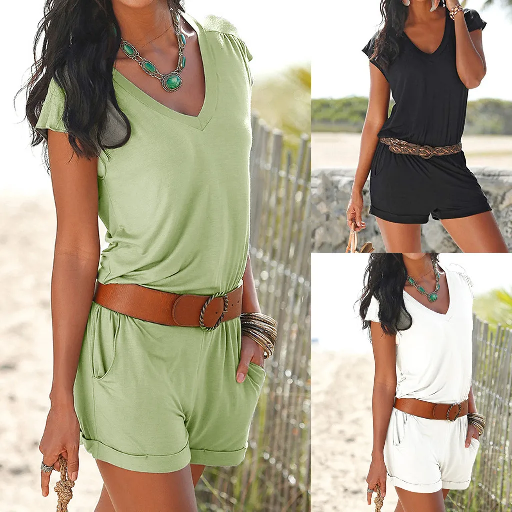 Летнее Боди женское повседневное на бретельках Женский мини комбинезон пляжного