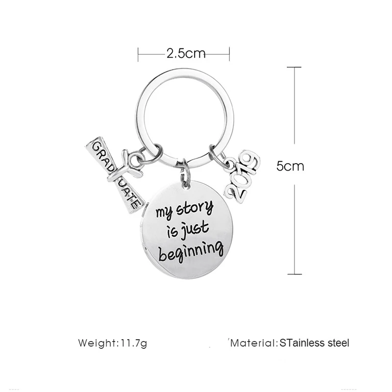 2019 Newest stainless steel Keychain &quotMy story is just beginning&quot Keychains Jewelry Souvenir Gift for Friend Drop Shipping X154 |