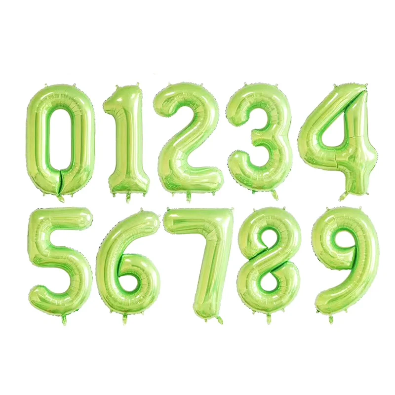 

1pcs 40inch Green Foil Number Balloons New Digital Helium Globos safari party Birthday Party Wedding Decoration Supplies globos