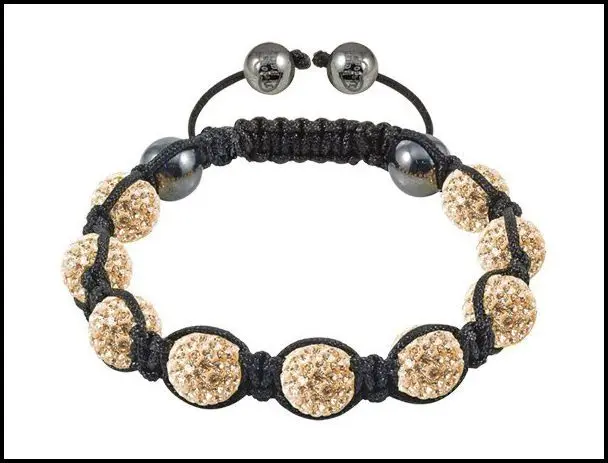 Tresor Paris 12mm rhinestone Shamballa crystal ball beads champagne shambala bracelets&amp Bangles Retail/wholesale hot selling | Украшения