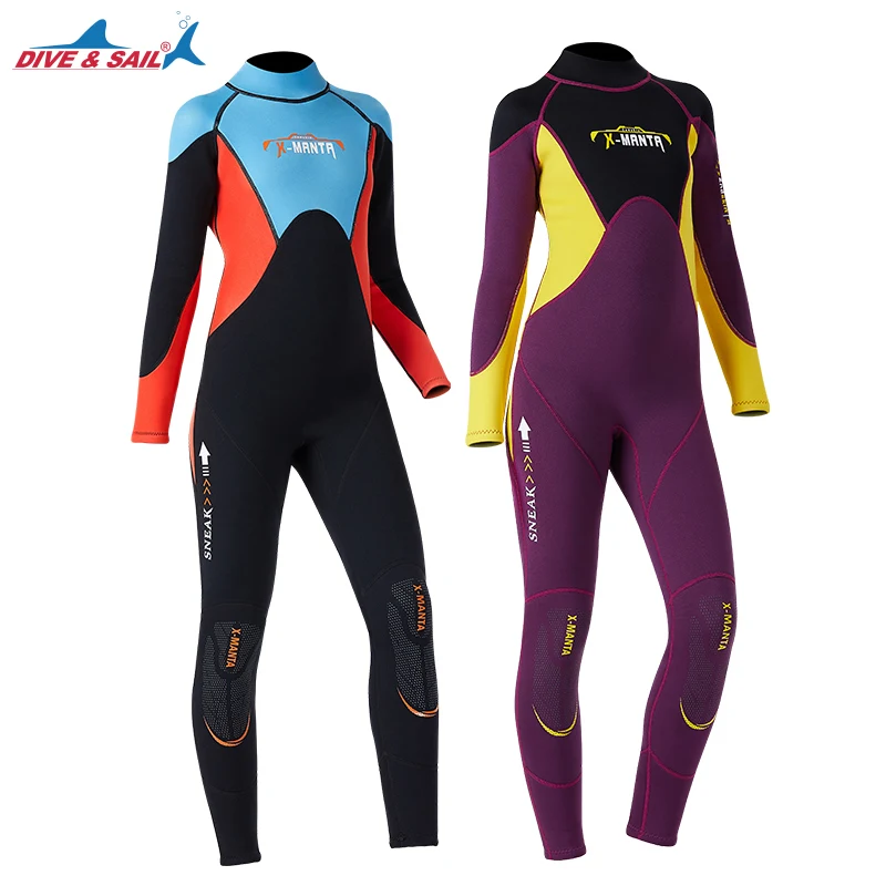 

Youth Kids Wetsuit Premium 2.5mm Neoprene Long Sleeve Youth Full Wetsuit Scuba Diving Surf Suit Thermal for Girls Boys Child