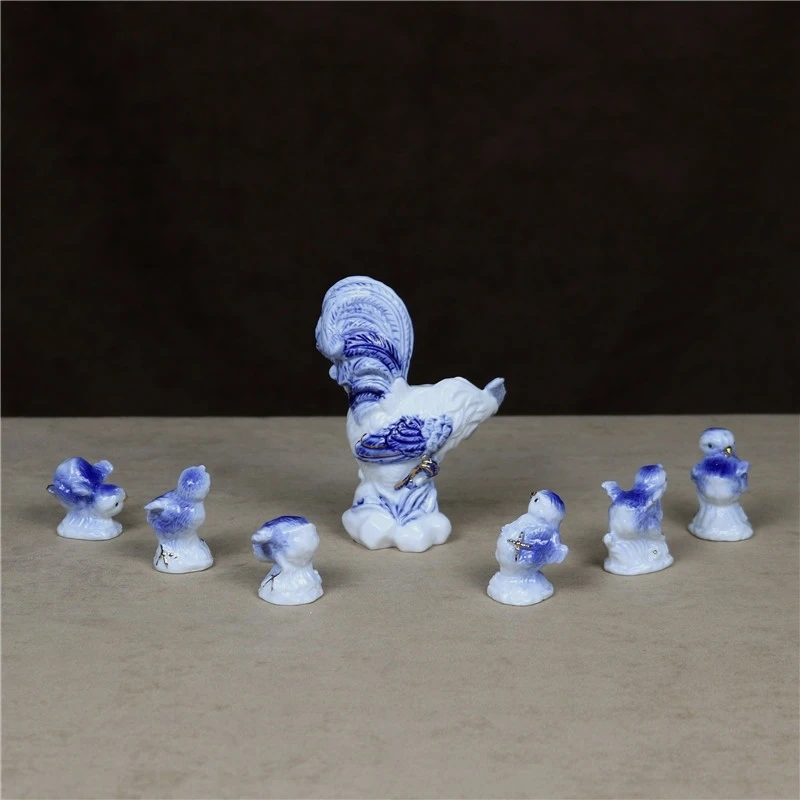 Фарфоровая фигурка курицы для семьи керамический цыпленок ручной работы