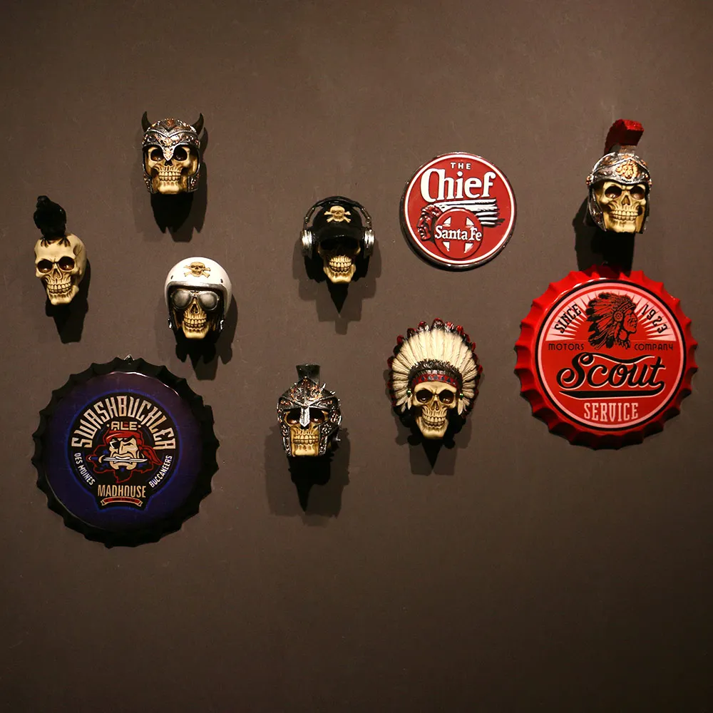 Креативные статуи черепа из смолы и скульптуры настенные украшения для дома