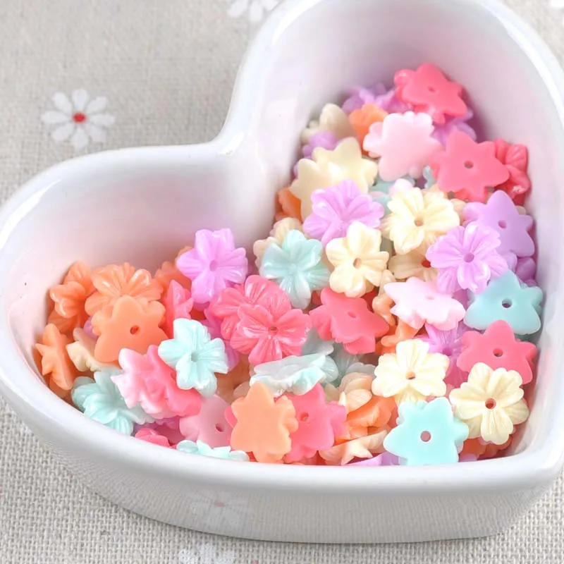 

100PCS Minflower flatback Resin Cabochons Scrapbook Craft 11mm DIY Embellishments phone decor Headwear accessories CP1860