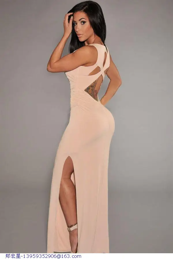 Sexy Long Prom Party Dresses New 2015 Vestido Festa Noite Black/pink Cut-out Back Formal Evening Gowns Women Robe Soiree Lc6431 | Свадьбы и