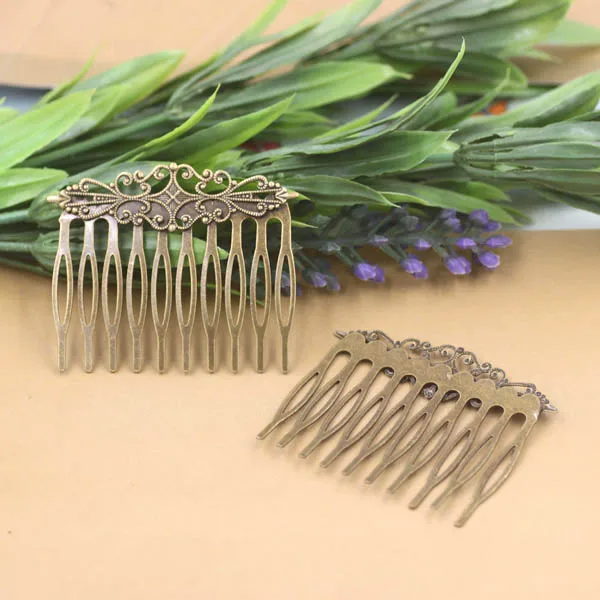 

55x45mm Mix colors Vintage Filigree Flower 10 teeth Wedding Bridal Hair Combs for Brides Headpiece Flower Hairwear Accessories