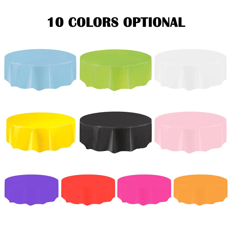 Hot Plastic Circular Table Cloth Cover Disposable Party Home Wipe Clean Tablecloth FQ-ing | Дом и сад
