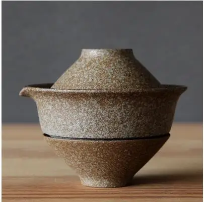 TANGPIN Японский керамический заварочный чайник Gaiwan, чайная чашка для пуэр, японский чайный набор, посуда для напитков - Цвет: Коричневый