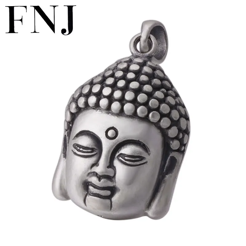 

FNJ 925 Silver Pendant Buddha Lucky Hang 100% Original Pure S925 Thai Silver Men Pendants for Women Jewelry Making