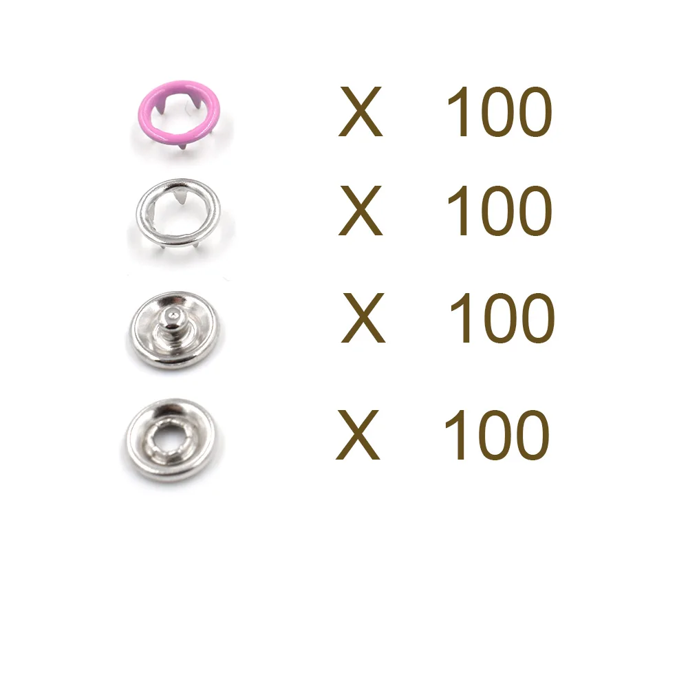 100 sets buttons 100 компл./лот) Ipomoea snapclaw Пряжка установка инструмента. Спрей краски оснастки. Заклепки. Пуговицы для детской одежды. Металлические кнопки - Цвет: 100 sets buttons
