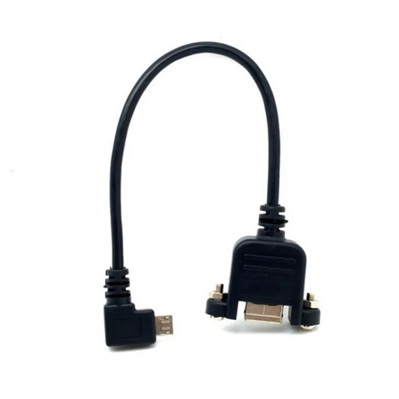 90 градусов левый Угловой Micro USB 5pin штекер к B женское крепление на панели тип