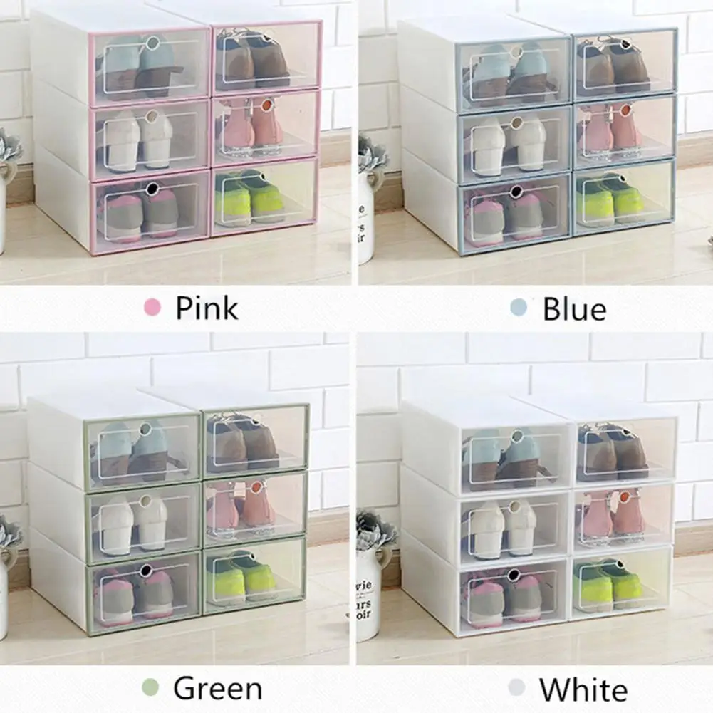 3 шт./лот модный стеллаж для обуви складной прозрачный ящик хранения влагостойкий