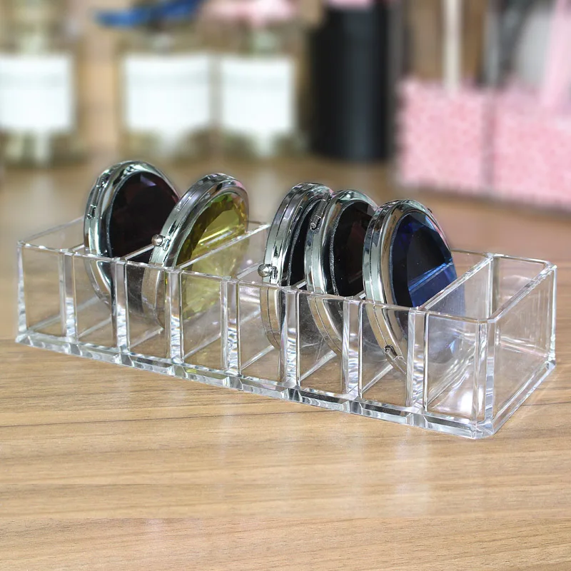 

Acrylic 8 Grids Makeup Organizer Box Cosmetic Storage Box Lipsticks Blusher Powder Holder Case Transparent Desktop Box