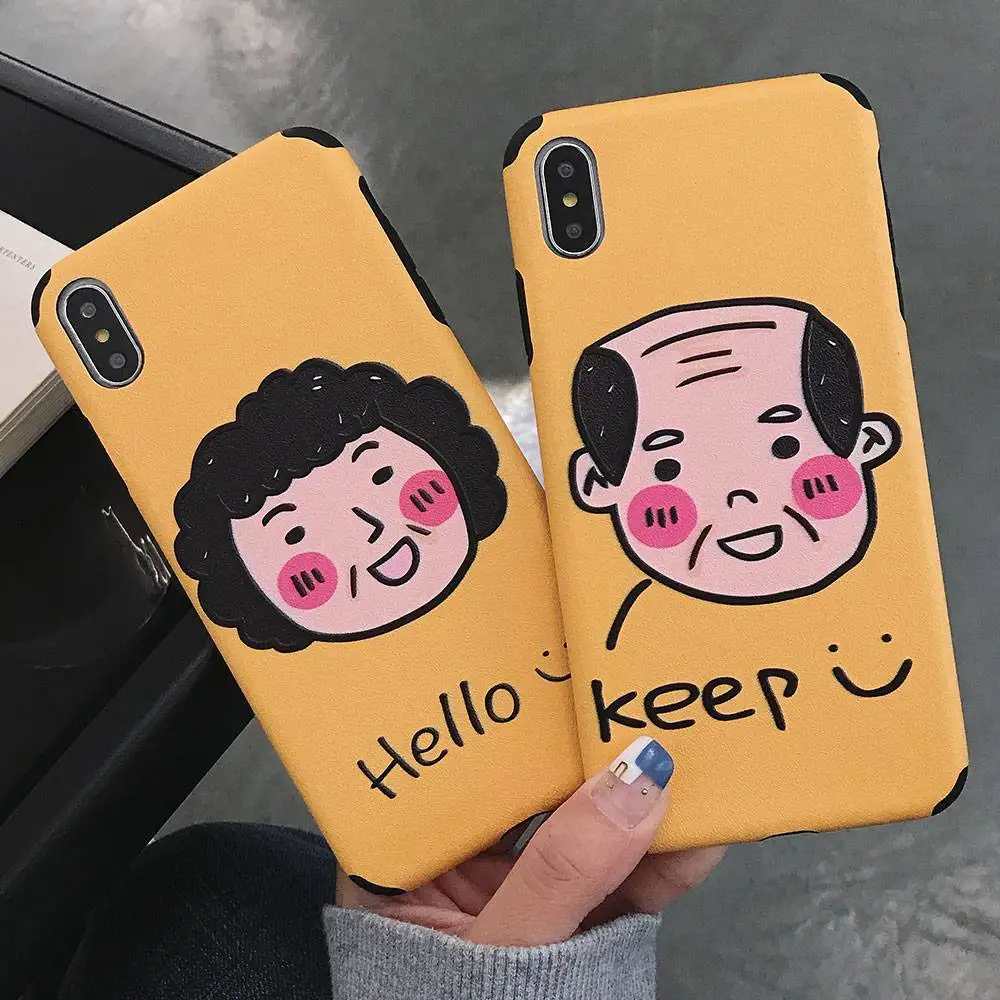 Мягкий ТПУ чехол для пар iphone 7 8 Plus X XS XR Xs Max Чехлы рельефный 6 6S Забавный милый