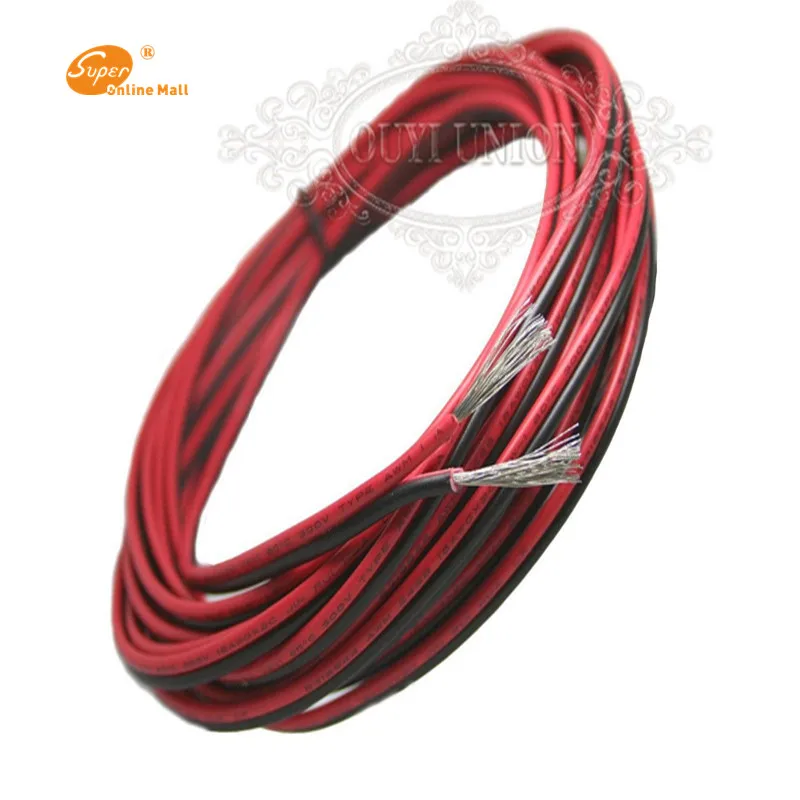 100 метров Луженая Медь 18-28AWG 2 pin Красный Черный кабель ПВХ изолированный провод