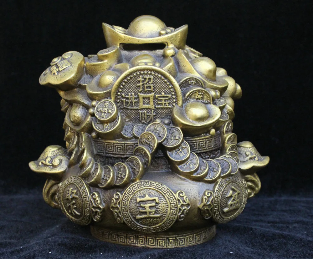Китайский фэн шуй бронза латунь деньги Юань Бао богатство Ru yi счастливое
