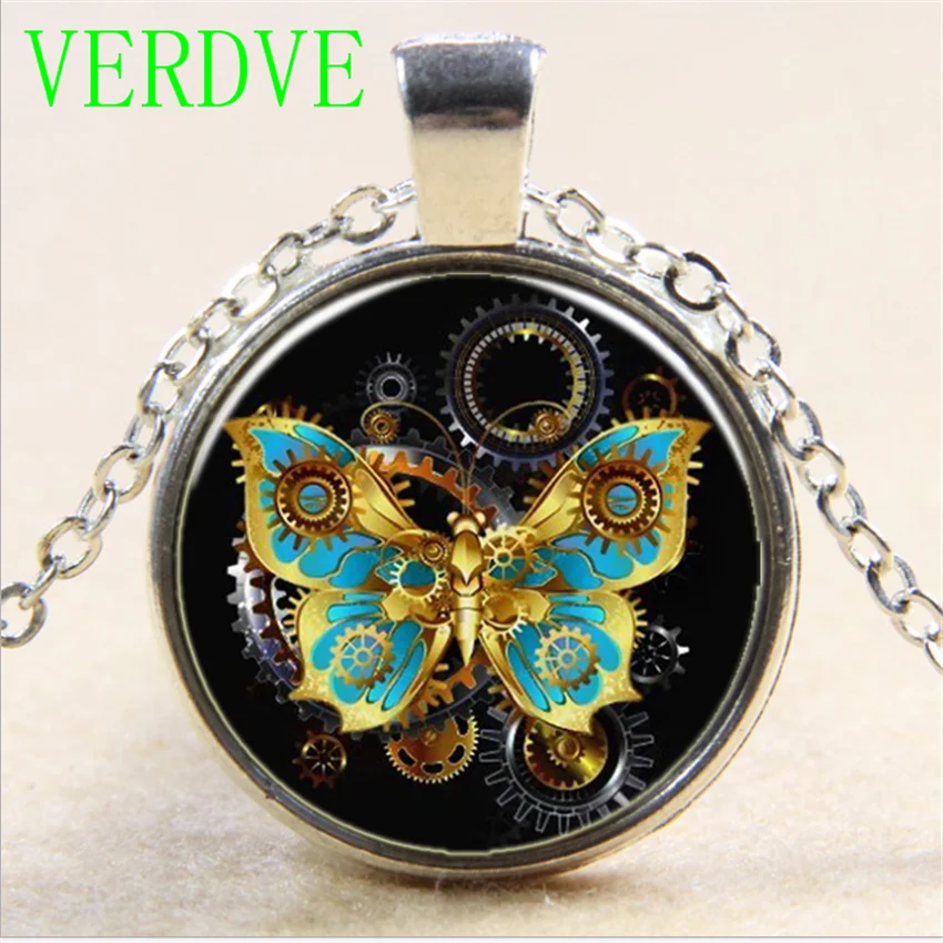 VERDVE стекло кабошон с фото ожерелье часы-подвеска в стиле стимпанк стеклянный