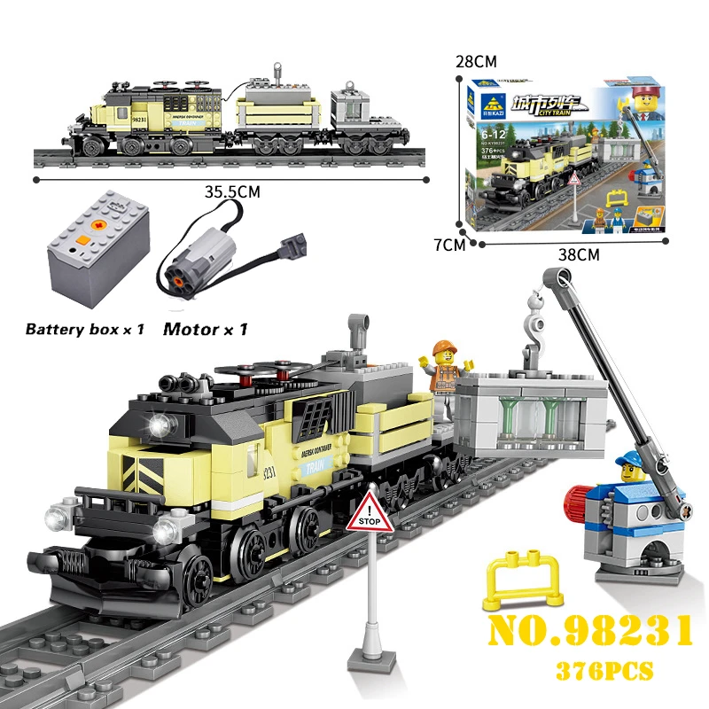 KAZI совместим с Technic Электрический поезд город Rail Creator строительные блоки кирпичи мальчиков наборы игрушек для детей