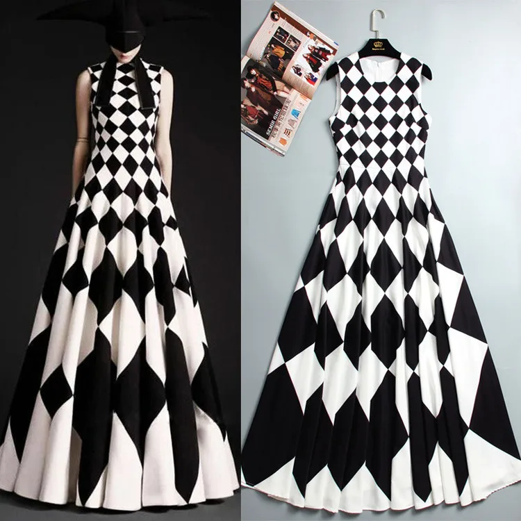 Tang Высокое качество Лето Осень длинное вечернее платье простой стиль