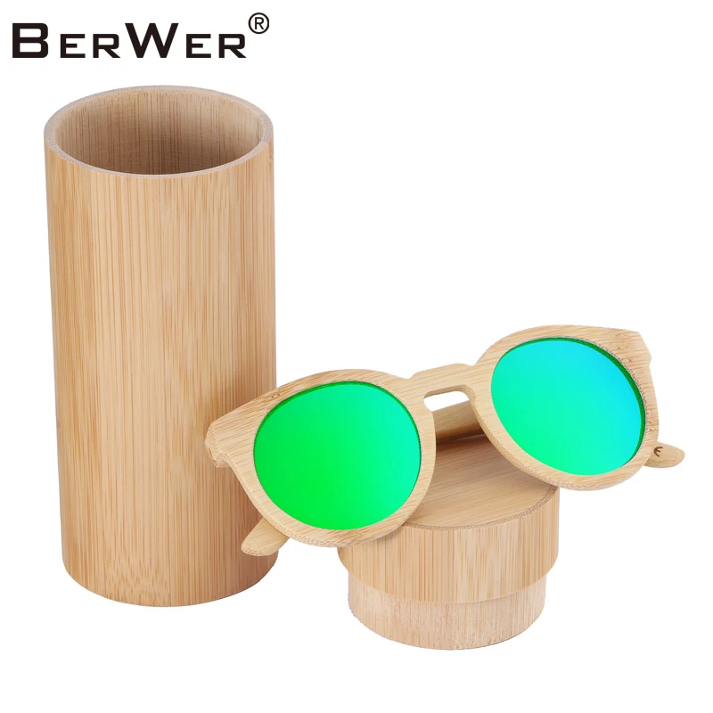 BerWer 100% натуральные бамбуковые солнцезащитные очки ручной работы поляризованные