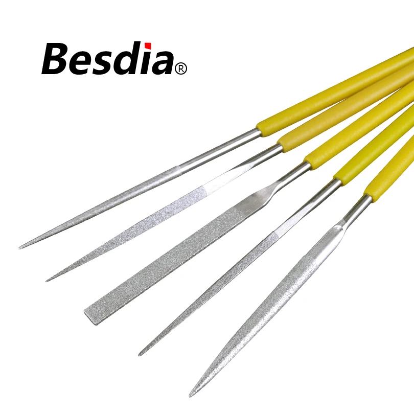 Алмазные игольчатые напильники Besdia 3*140 мм круглые полукруглые плоские