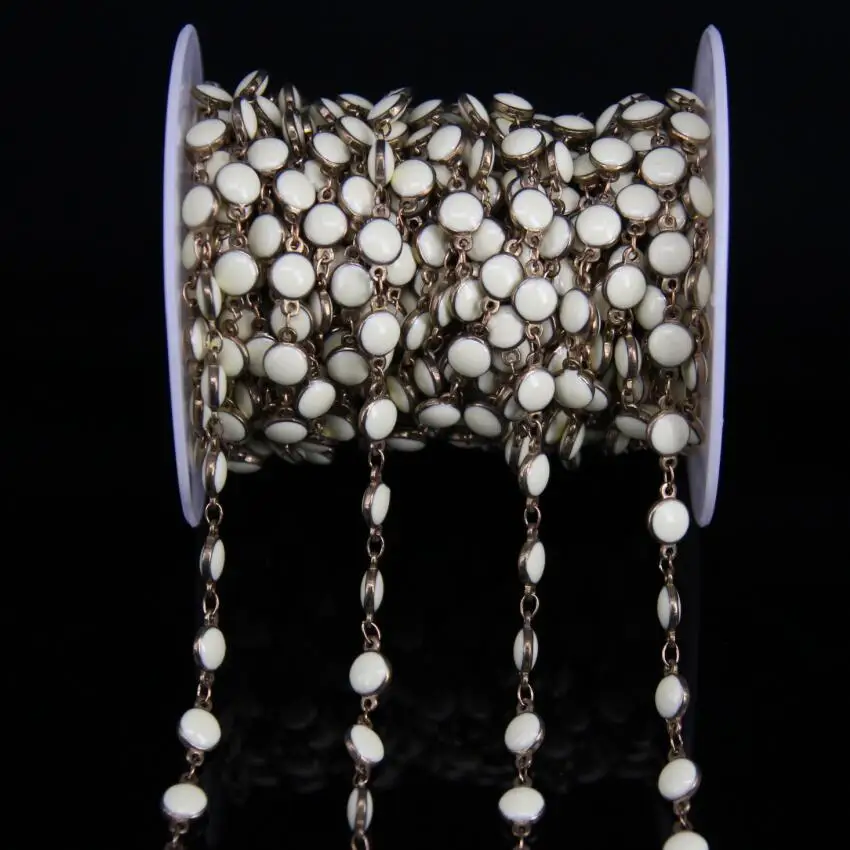 Howlite цветной лампворк 6 мм плоские круглые бисерные медные четки цепи