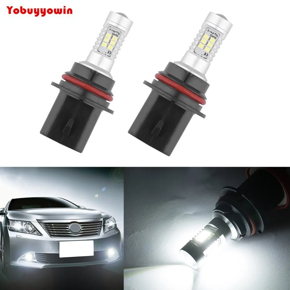 

2pcs Bright White 9007 HB5 21W Samsung chip LED High Low Beam Driving Fog lights Bulbs DRL Light
