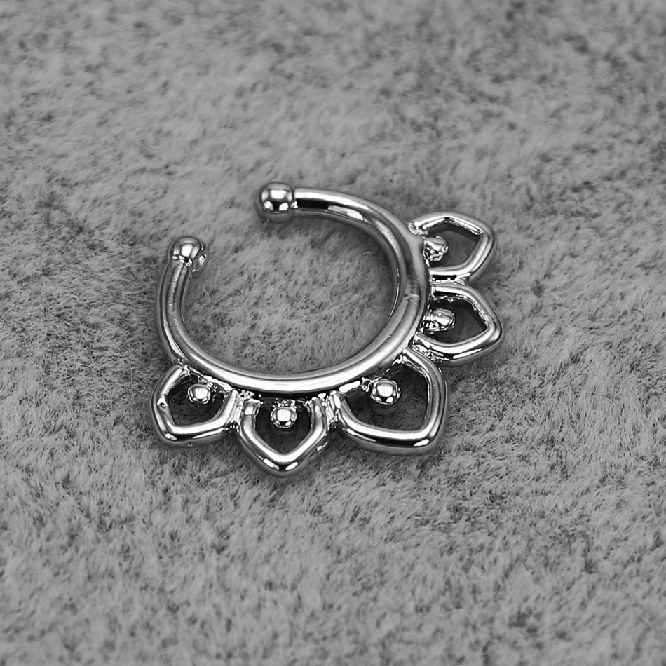 1 шт. модное поддельное пирсинг кольцо в нос зажим перегородка кольца также